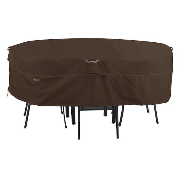 Classic Accessories Madrona 128 in. W x 82 in. D x 23 in. H Waterproof Rectangular/Oval Patio Table and Chair Set Cover