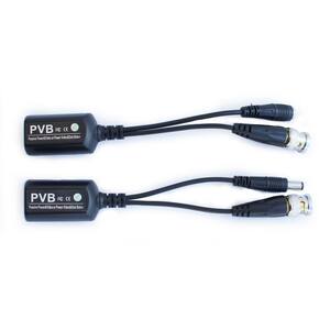Passive Power and Video Balun for Security Cameras (2-Pair)