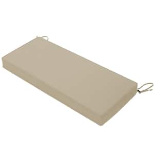 1-Piece 48 in. x 18 in. Rectangle Outdoor Bench Cushion with Handle and Adjustable Straps, Beige