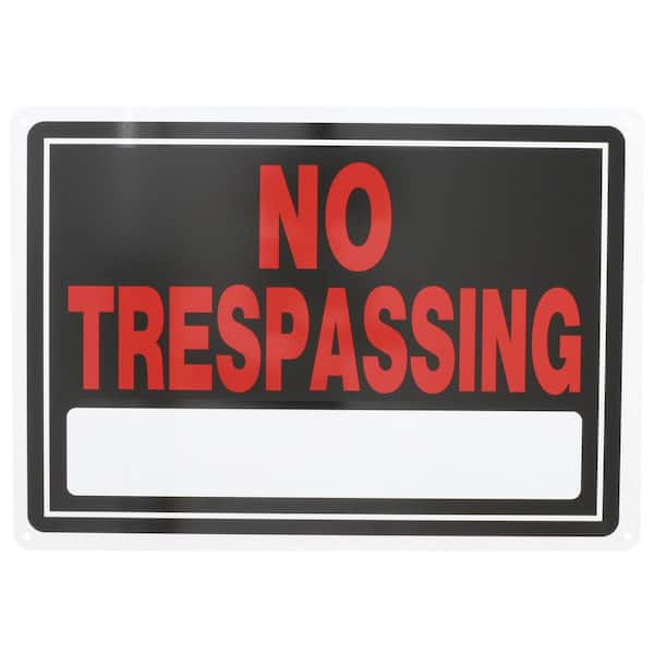 Everbilt 10 in. x 14 in. Aluminum No Trespassing Sign 31064 - The Home Depot