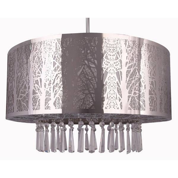 Filament Design 3-Light Chrome Chandelier with Chrome Metal Shade