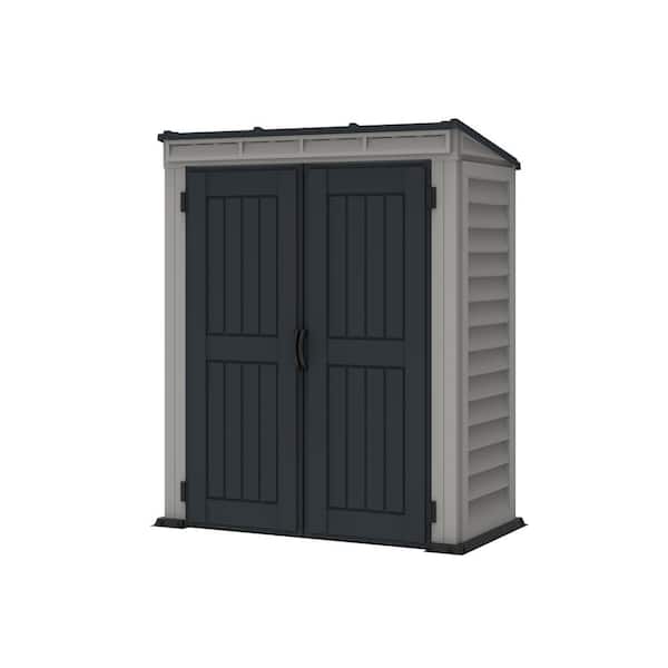 Duramax Building Products YardMate Plus Pent 5 ft. 6 in. x 3 ft. Gray Vinyl Storage Shed