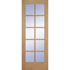 24 in. x 80 in. 24 in. Clear Pine Wood 10-Lite French Interior Door Slab