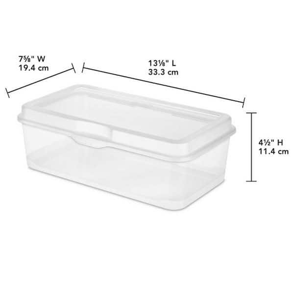 Sterilite Clear Plastic Flip Top Latching Storage Box Container w