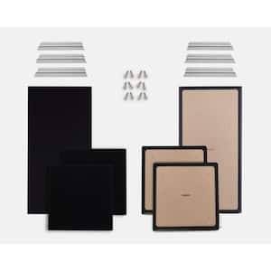 WAVERoom Pro 1 in. x 24 in. x 24 in. and 1 in. x 24in. x 48 in. Sound Absorbing Acoustic Panels in Black (6-Pack)