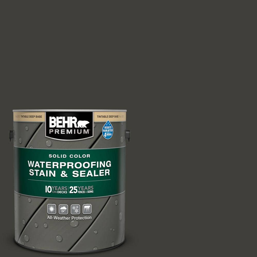 BEHR PREMIUM 1 gal. #S-H-790 Black Suede Solid Color Waterproofing ...