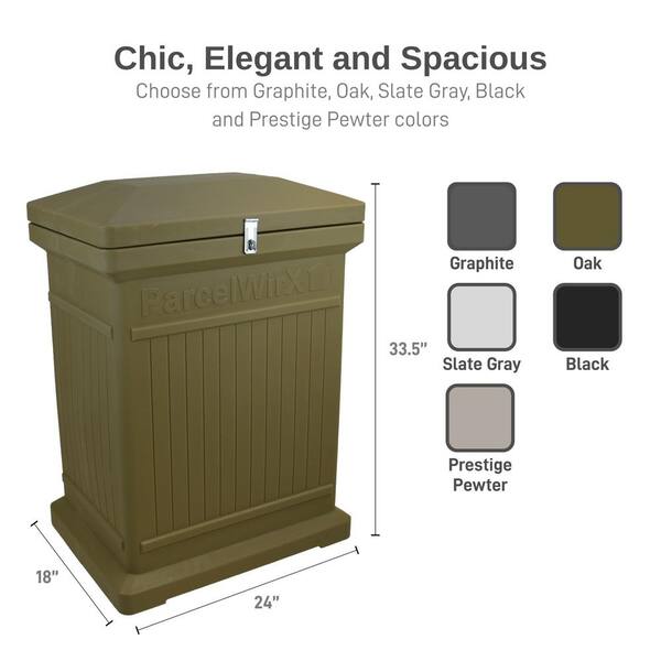 RTS Home Accents ParcelWirx Oak Vertical Lockable Package Delivery
