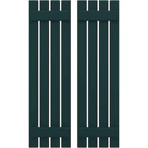 15-1/2-in W x 31-in H Americraft 4 Board Exterior Real Wood Spaced Board and Batten Shutters Thermal Green