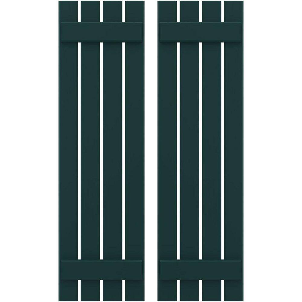 15-1/2 in. W x 54 in. H Americraft 4-Board Exterior Real Wood Spaced Board and Batten Shutters in Thermal Green price history on PriceWatchPro