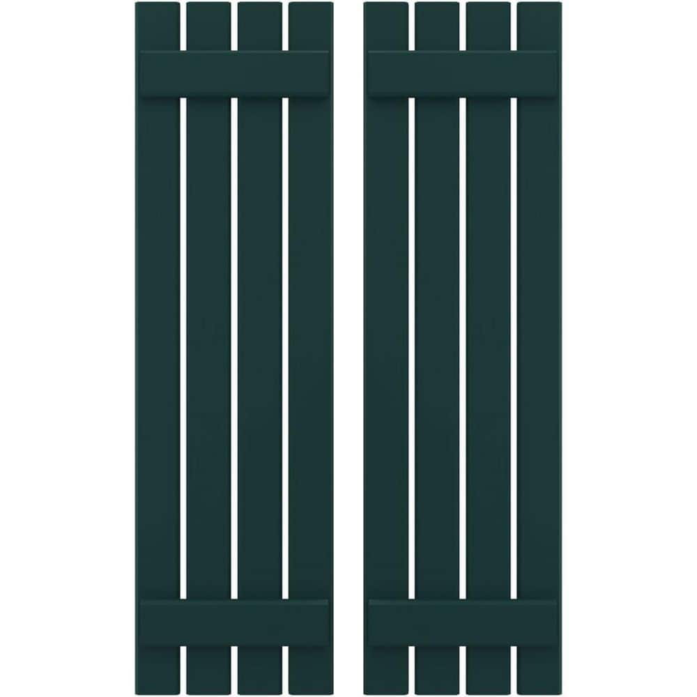 15-1/2 in. W x 61 in. H Americraft 4 Board Exterior Real Wood Spaced Board and Batten Shutters Thermal Green price history on PriceWatchPro