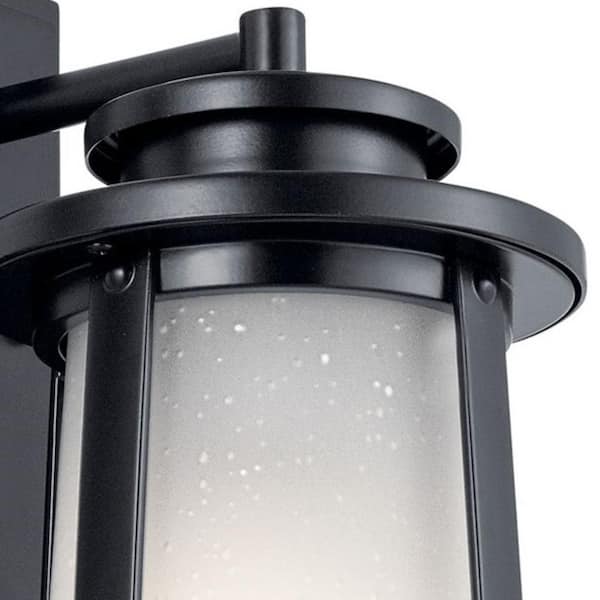 Harbor Bay 12.25 in. 1-Light Black Outdoor Hardwired Wall Lantern Sconce with No Bulbs Included (1-Pack)
