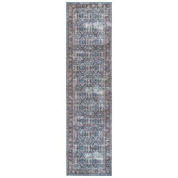 Alaska Blue/Green 3 ft. x 10 ft. Medallion Runner Rug