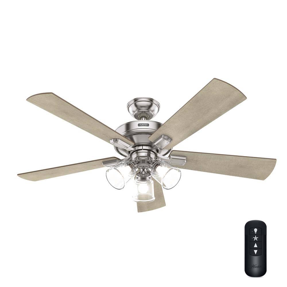 ⭐️Y.K⭐️ Hunter Crestfield 52 in. Indoor Brushed Nickel Ceiling Fan