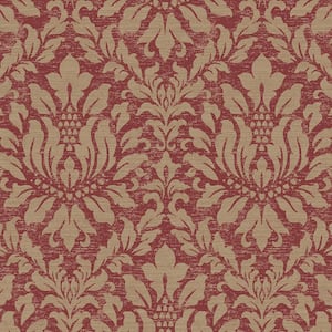 Stitched Damask Vinyl Roll Wallpaper (Covers 55 sq. ft.)