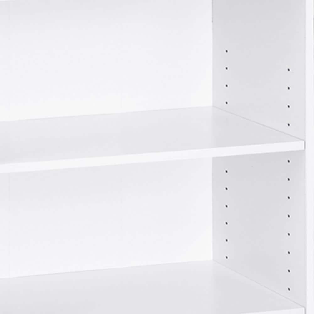 White Adjustable 5-Shelf Composite Wood Bookcase