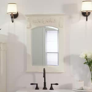 22 in. W x 32 in. H Framed Rectangular Bathroom Vanity Mirror in antique white