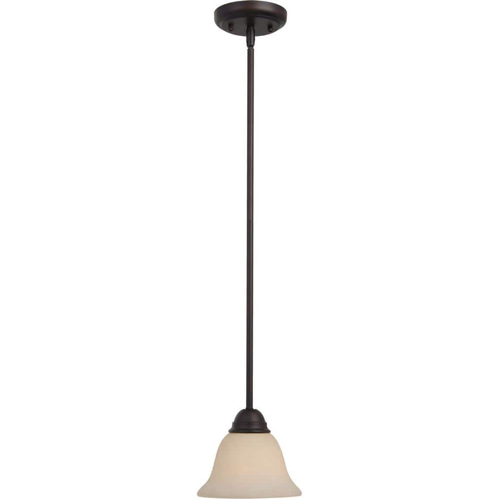 Manor Oil Rubbed Bronze Mini Pendant with Frosted Glass Shade