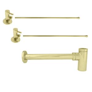 1-1/4 in. x 1-1/4 in. Brass Round Trap Lavatory Supply Kit Polished Brass
