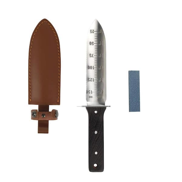 Dyiom 12.36 in. Stainless Steel Double Sharp Edge Wood Hand Gardening Knife Weeder