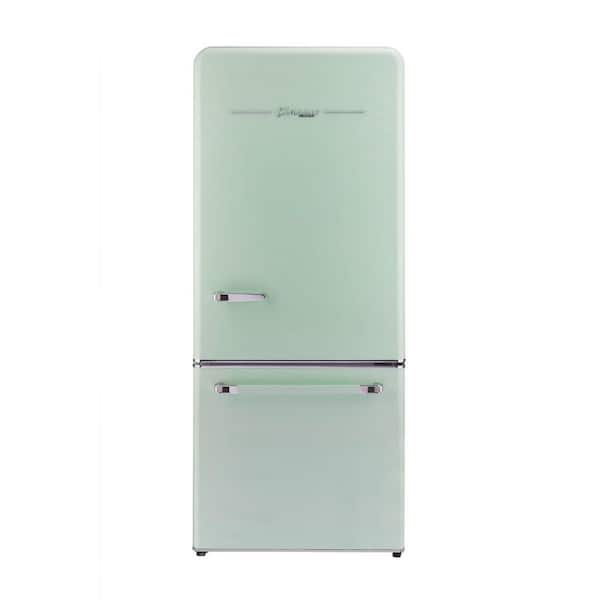 Classic Retro 30 in 17.7 cu. ft. Frost Free Retro Bottom Freezer Refrigerator in Summer Mint Green, ENERGY STAR