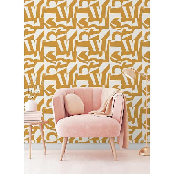 Yellow Emily Rayna Inside The Box Peel and Stick Wallpaper Roll