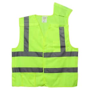 High Visibility Class 2 Large Lime Green Reflective 5 Point Breakaway Safety Vest