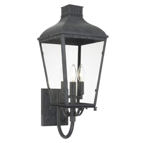 Crystorama Dumont 3-Light Graphite Outdoor Sconce