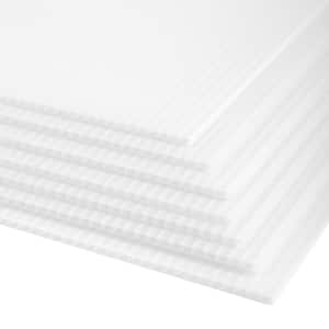 24 in. x 36 in. x 0.157 in. (4 mm) White Waterproof Corrugated Plastic Sign for Party DIY Advertising Garden (20-Pack)