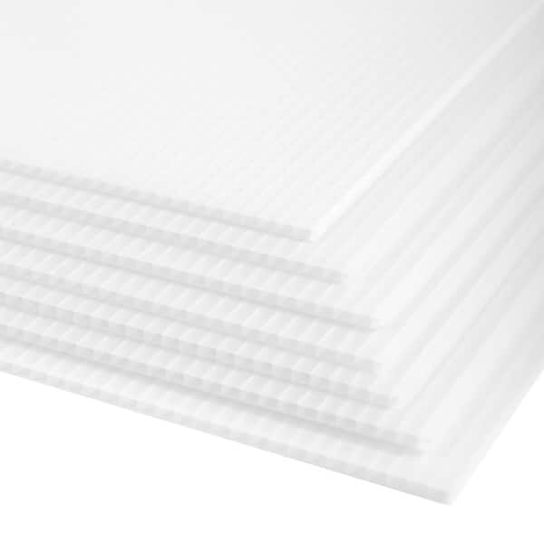 24 in. x 36 in. x 0.157 in. (4 mm) White Waterproof Corrugated Plastic Sign for Party DIY Advertising Garden (20-Pack)
