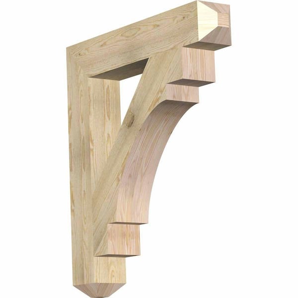 Ekena Millwork 6 in. x 40 in. x 36 in. Douglas Fir Merced Craftsman Rough Sawn Bracket