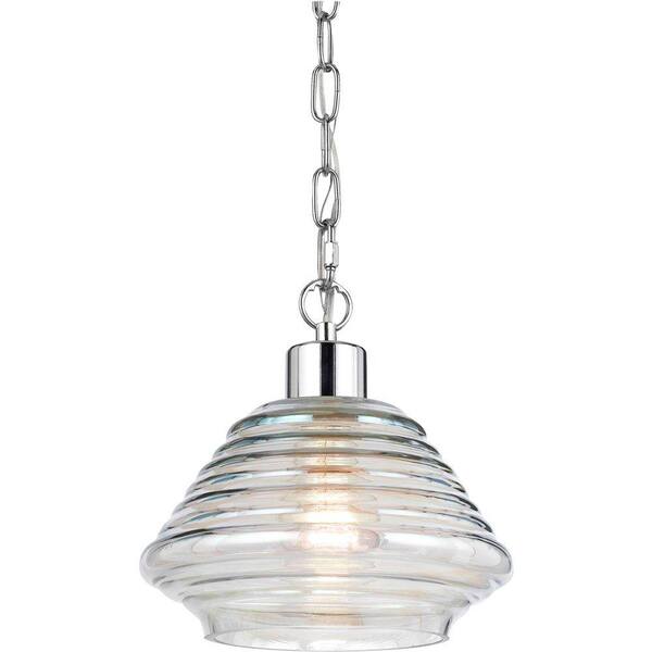 AF Lighting Roxie 1-Light Clear Iridescent Glass Pendant