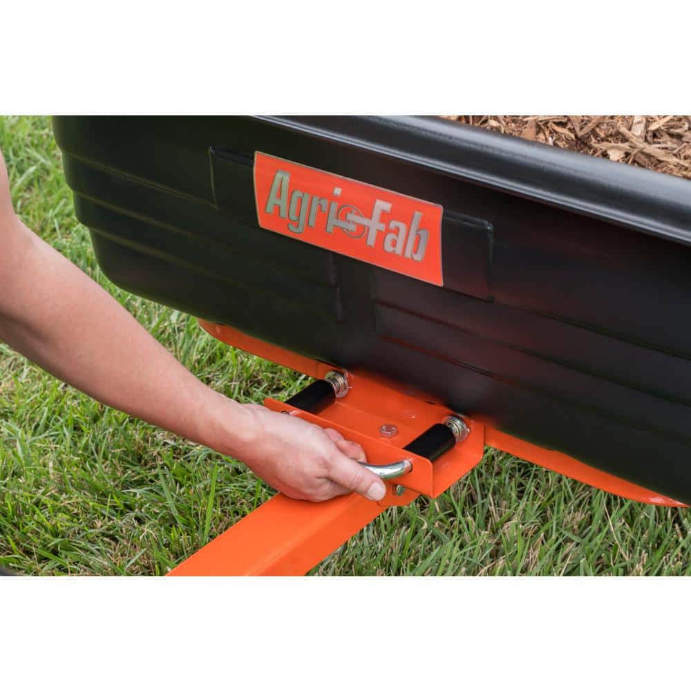 Black Poly Dump Cart with Steel Frame and Pneumatic Tires