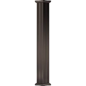 10' x 7-1/2" Endura-Aluminum Column, Square Shaft (Post Wrap Installation), Non-Tapered, Fluted, Textured Brown