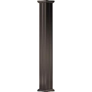 12 in. x 10 ft. Textured Brown Non-Tapered Fluted Square Shaft Endura-Aluminum Column