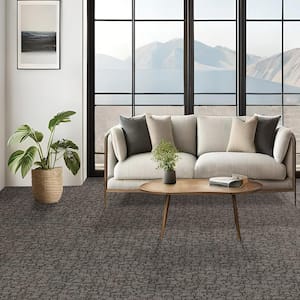 Painted Picture - Obsidian-Gray 12 ft. 45 oz. Triexta PET Pattern Installed Carpet