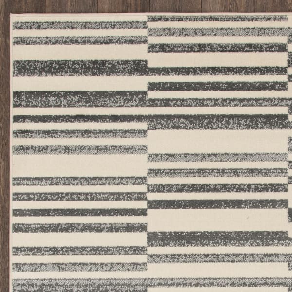 Tecopa Varonika Gray 9 ft. 10 in. x 12 ft. 10 in. Abstract Polypropylene Indoor/Outdoor Area Rug