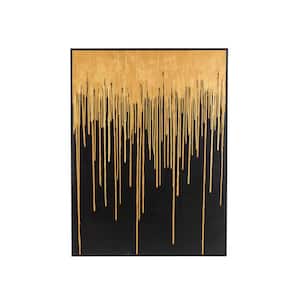 1-Panel Abstract Melting Drip Framed Wall Art Print with Black Frame 48 in. x 36 in.