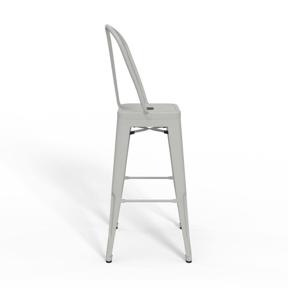 Fletcher 30" White Industrial Metal Bar Stools (Set of 2)