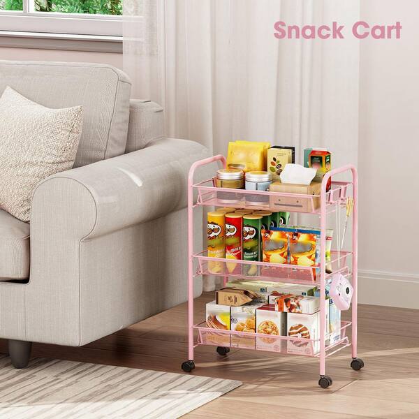 Wudkey Multi-Purpose Rolling Utility Cart 3-Tier Rust-Resistant 