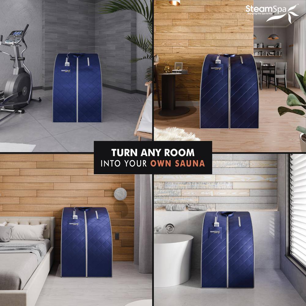 Blue Portable 1-Person Infrared Home Sauna with Digital Control