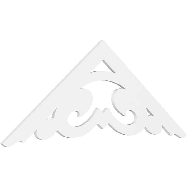 Ekena Millwork 1 in. x 72 in. x 27 in. (9/12) Pitch Preston Gable Pediment Architectural Grade PVC Moulding