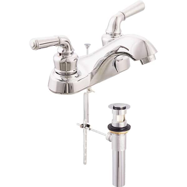 EZ-FLO Prestige Collection 4 in. Centerset 2-Handle Washerless Bathroom Faucet in Chrome with Brass Pop-Up