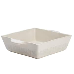 Home Collection 8 in. x 8 in. French Vanilla Ceramic Square Baker