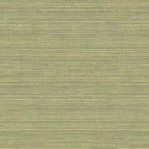 Grasscloth Design Green Matte Finish Vinyl on Non-Woven Non-Pasted Wallpaper Roll