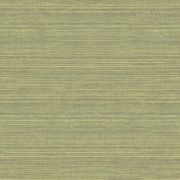 Unbranded Grasscloth Design Green Matte Finish Vinyl on Non-Woven Non-Pasted Wallpaper Roll