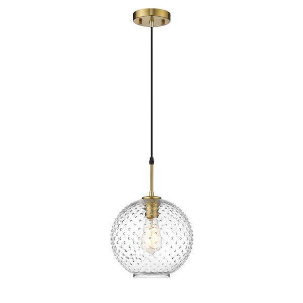 OVE Decors Manika 1Light Brushed Gold Pendant with Clear Glass Shade 15LPEMANI10L The Home