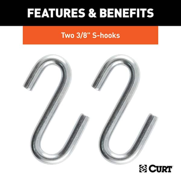 CURT 48" Safety Chain with 2 S-Hooks (2,000 lbs., Clear Zinc,  Packaged) 80011 - The Home Depot