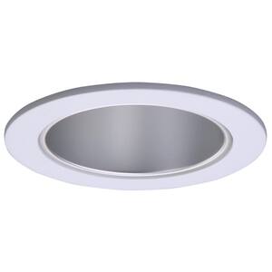 4 in. White Recessed Ceiling Light Cone Trim with Haze Reflector
