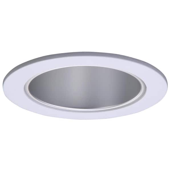 HALO 4 in. White Recessed Ceiling Light Cone Trim with Haze Reflector