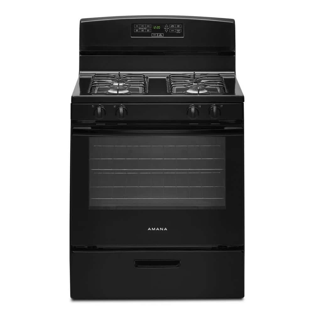 30 in. 4 Burner Freestanding Gas Range in Black